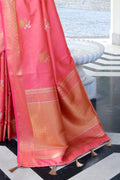 Punch Pink Zari Woven Banarasi Saree