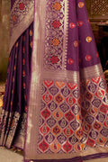 Banarasi Saree Purple Zari Woven Banarasi Saree saree online
