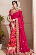 Buy Rani pink banarasi saree online at best price - Karagiri