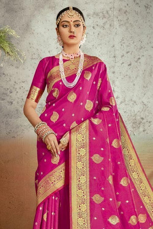 Raspberry Pink Regal Banarasi Saree