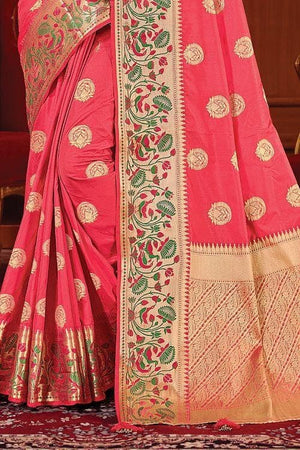 Raspberry Red Banarasi Saree