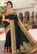 Raven Black Zari Woven Banarasi Saree