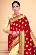 Red And Yellow Banarasi Saree