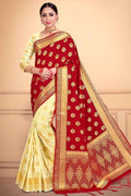 Red And Yellow Banarasi Saree