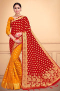 Red And Yellow Banarasi Saree