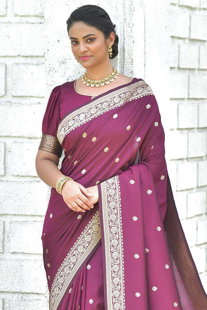 Red Wood Banarasi Saree