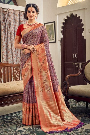 Regal Purple Banarasi Saree