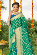 blue silk saree