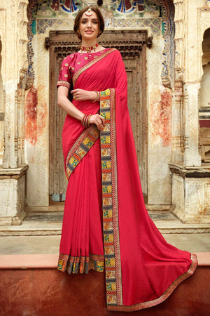 Rose Pink Banarasi Saree