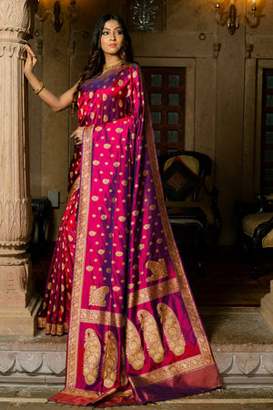 Rose Pink Banarasi Saree