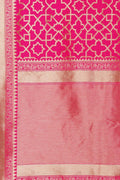 Rose Pink Geometric Design Banarasi Saree