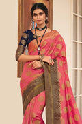 pink banarasi saree