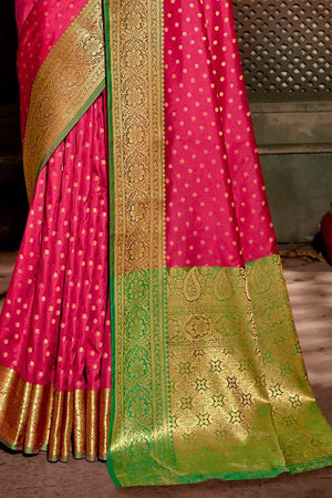 Banarasi Saree Rose Pink Zari Woven Banarasi Saree saree online