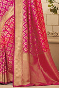 Rose Pink Zari Woven Banarasi Saree