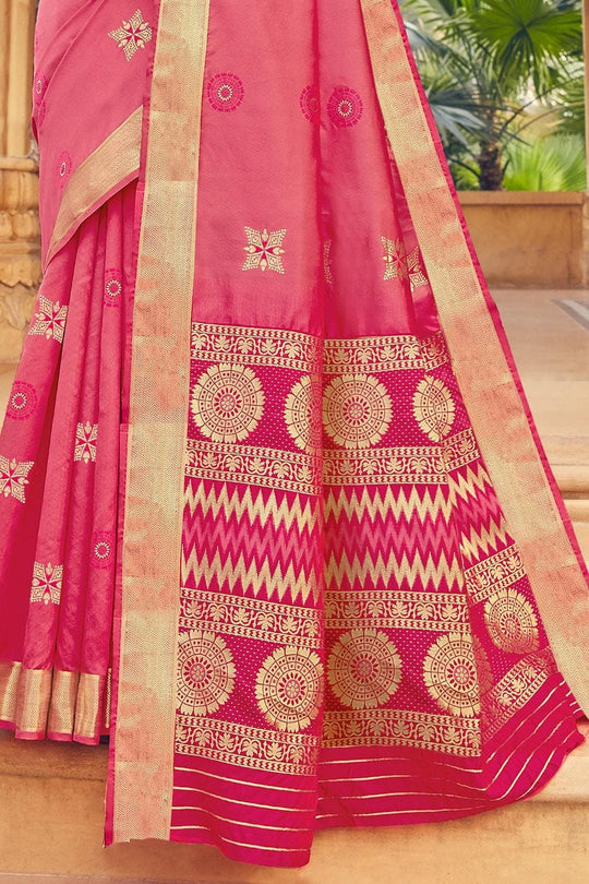 Banarasi Saree Rose Pink Zari Woven Banarasi Saree saree online