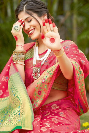Banarasi Saree Rouge Pink Banarasi Saree saree online