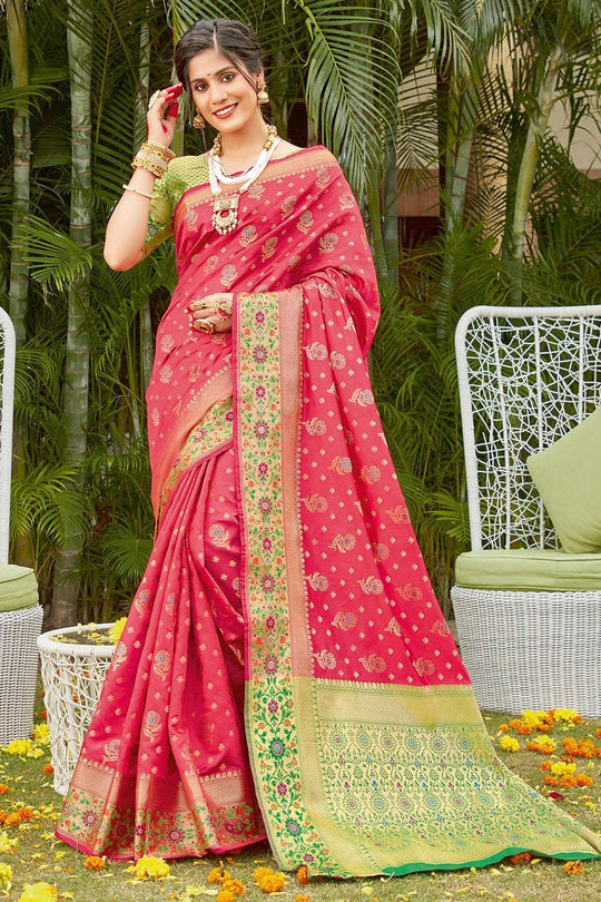 Banarasi Saree Rouge Pink Banarasi Saree saree online