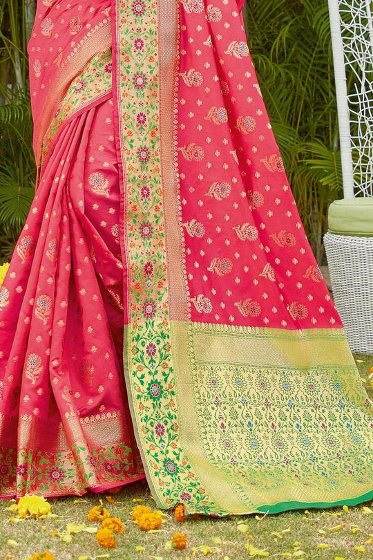 Banarasi Saree Rouge Pink Banarasi Saree saree online