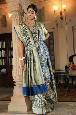 Royal Blue Banarasi Saree