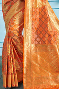 Buy Royal orange banarasi Saree online - karagiri
