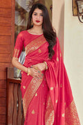 Ruby Pink Banarasi Saree