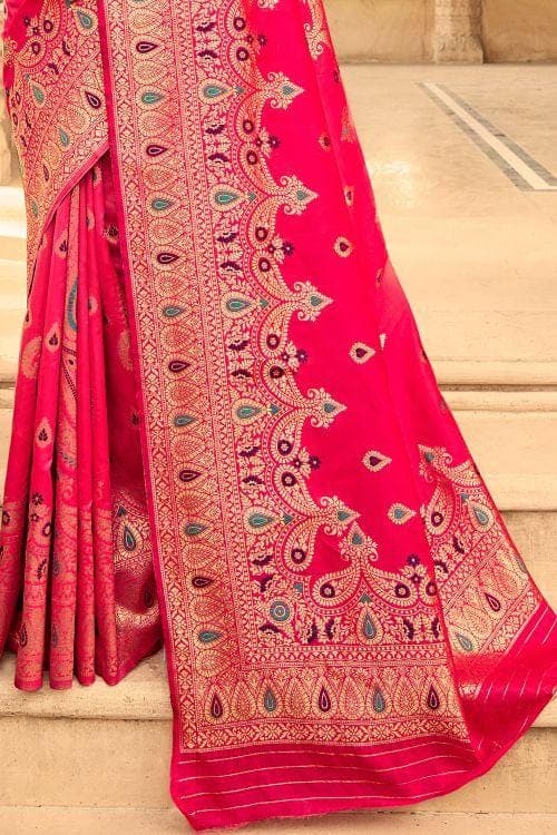 Banarasi Saree Ruby Pink Banarasi Saree saree online