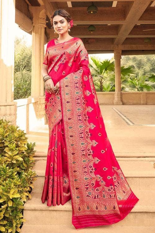 Banarasi Saree Ruby Pink Banarasi Saree saree online