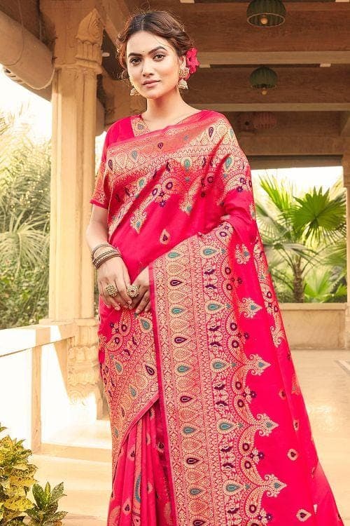 Banarasi Saree Ruby Pink Banarasi Saree saree online