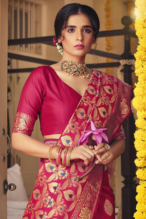 Buy pink silk saree online