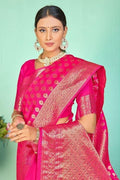 Banarasi Saree Ruby Pink Small Butta Woven Banarasi Saree saree online