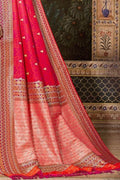 Banarasi Saree Ruby Pink Zari Woven Banarasi Saree saree online