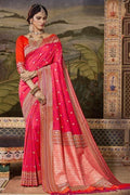 Banarasi Saree Ruby Pink Zari Woven Banarasi Saree saree online