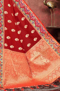 Banarasi Saree Ruby Red Zari Butta Saree saree online