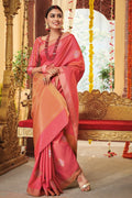 Banarasi Saree Ruby Red Zari Butta Woven Banarasi Saree saree online