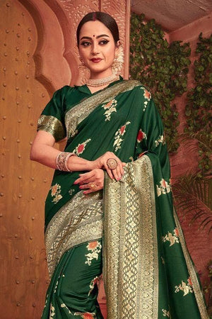 Sacramento Green Banarasi Saree