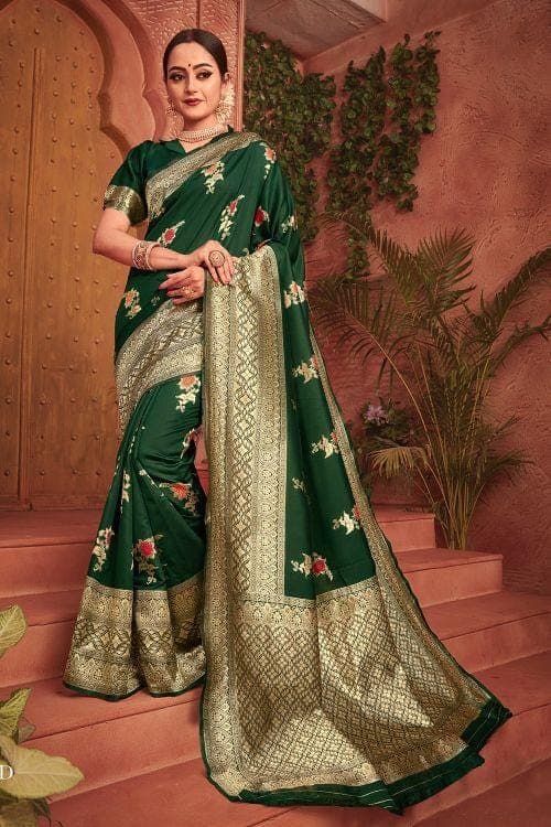 Banarasi Saree Sacramento Green Banarasi Saree saree online