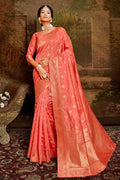 Banarasi Saree Salmon Pink Banarasi Saree saree online