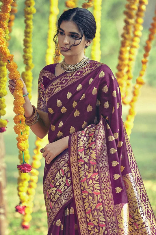 Sangria Purple Banarasi Saree