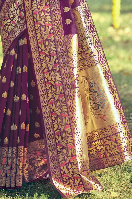 Sangria Purple Banarasi Saree
