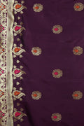 Banarasi Saree Sangria Purple Zari Butta Woven Banarasi Saree saree online