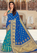 Banarasi Saree Sapphire Blue Zari Woven Banarasi Saree saree online