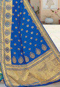 Sapphire Blue Zari Woven Banarasi Saree