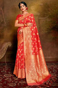 Banarasi Saree Scarlet Red Banarasi Saree saree online