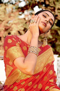 Banarasi Saree Scarlet Red Banarasi Saree saree online
