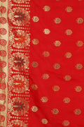 Banarasi Saree Scarlet Red Zari Butta Woven Banarasi Saree saree online