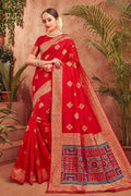 Banarasi Saree Scarlet Red Zari Woven Banarasi Saree saree online