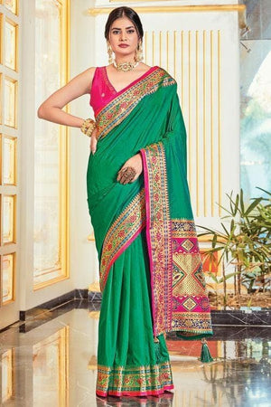 Sea Green Banarasi Saree