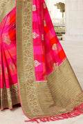 Buy Shades of pink banarasi saree online at best price - Karagiri