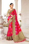 Buy Shades of pink banarasi saree online at best price - Karagiri