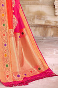 Buy Shades of pink  zari woven banarasi saree online - karagiri